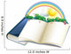 A Storybook with a Rainbow and Plants