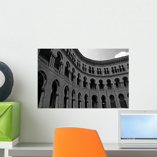 moorish architecture in black and white Wall Mural