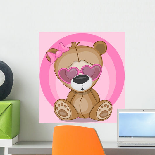 Bear in sunglasses Wall Mural