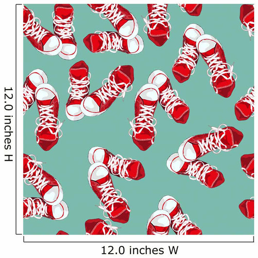 Red Sneakers Green Wall Decal