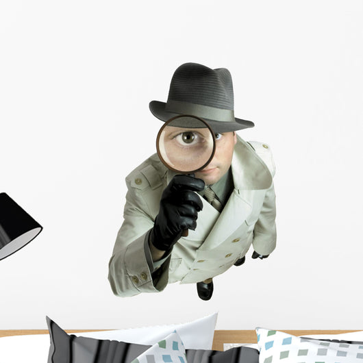 Detective with Magnifying Glass Wall Decal