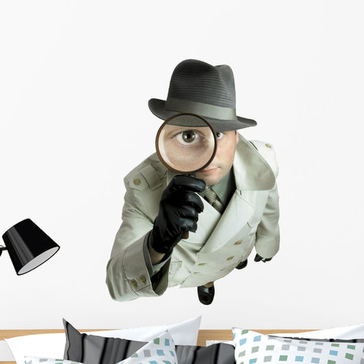 Detective with Magnifying Glass Wall Decal