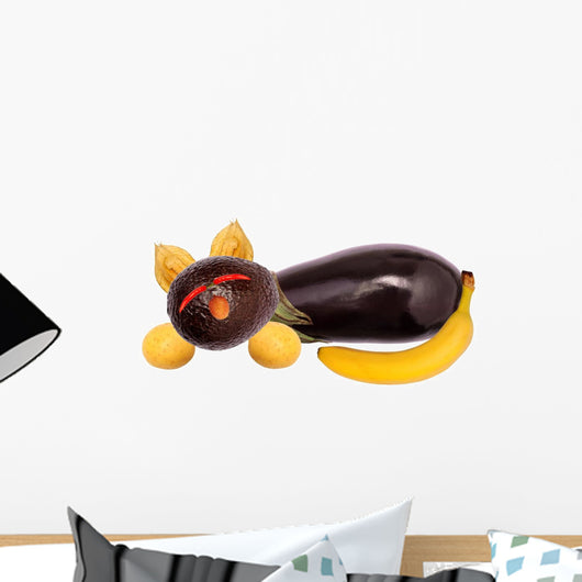 Cat from Fruit and Vegetables Wall Decal