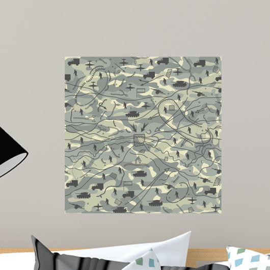 Seamless Military Pattern 06 Wall Decal