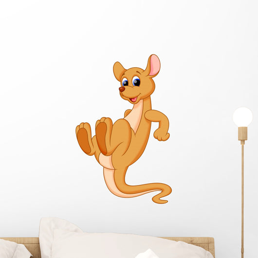 Funny kangaroo cartoon Wall Decal