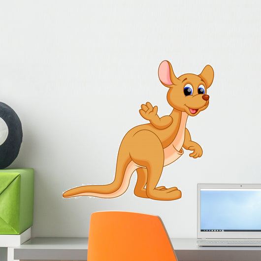 Funny kangaroo cartoon Wall Decal