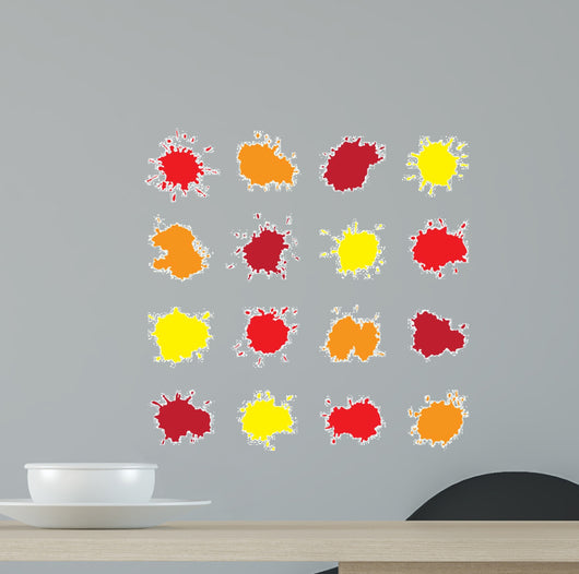 Set of Colorful Abstract Vector Drops Wall Decal