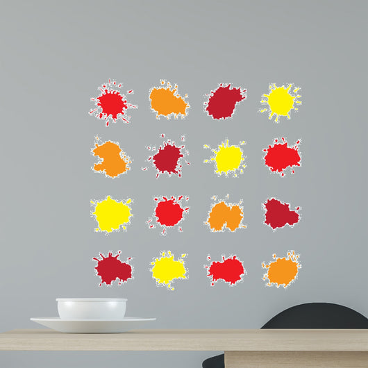 Set of Colorful Abstract Vector Drops Wall Decal
