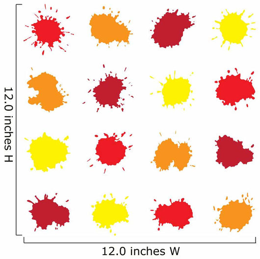 Set of Colorful Abstract Vector Drops Wall Decal