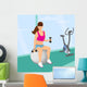 Beautiful Woman Exercising with Wall Decal