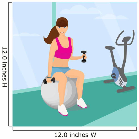 Beautiful Woman Exercising with Wall Decal