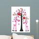 animals giraffe owl love greeting Wall Mural