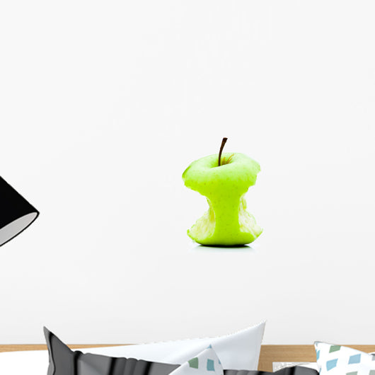 Bitten green juicy apple side Wall Mural