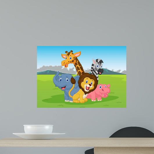 Happy cartoon safari animal