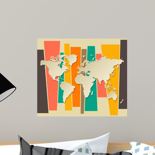 vector World map paper 3D retro background