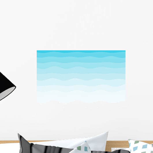 Abstract Blue Wave Wall Decal