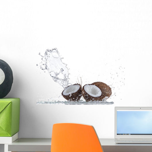 Coconuts with water splash
