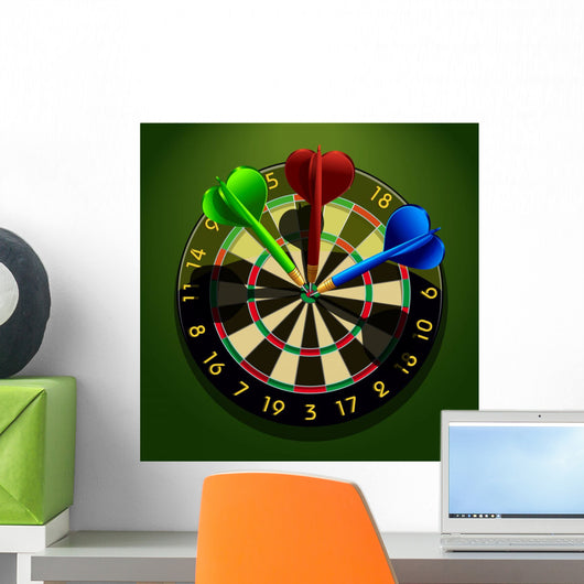 Dartboard With Darts in the Center