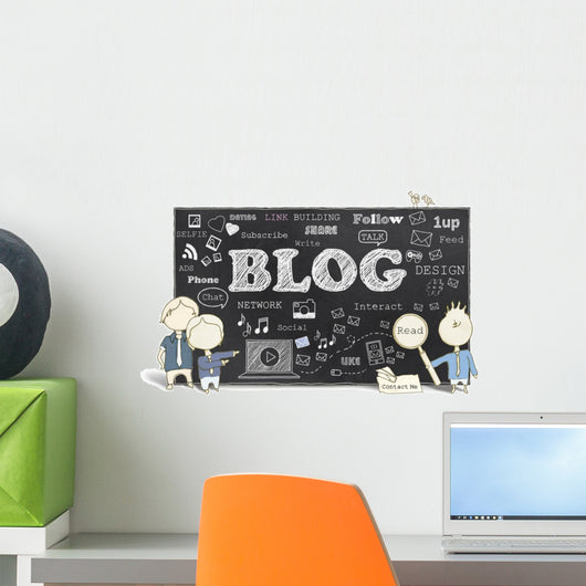 Social Media with Blogging Wall Mural