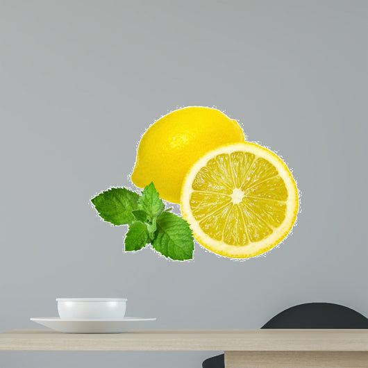 Lemons and Mint Isolated on White Background