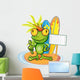 Frog Cartoon Surfer Wall Decal