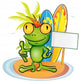 Frog Cartoon Surfer Wall Decal