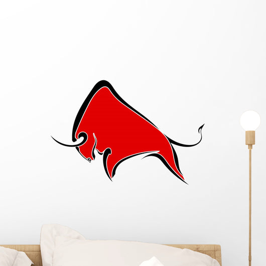 Red wild buffalo Wall Decal