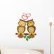 Cute Couple Cartoon Owl Wall Decal