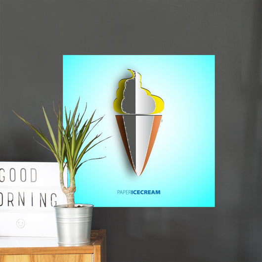 Vector Ice Cream From Paper Wall Mural