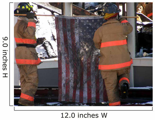 Firemen Raising American Flag