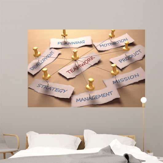 Teamwork flowchart. Clipping path included. Wall Mural
