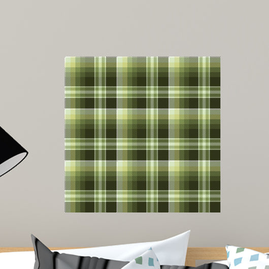 Seamless Green Tartan Pattern Wall Decal