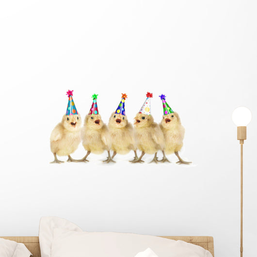 Yellow Baby Chicks Singing Happy Birthday Wall Mural