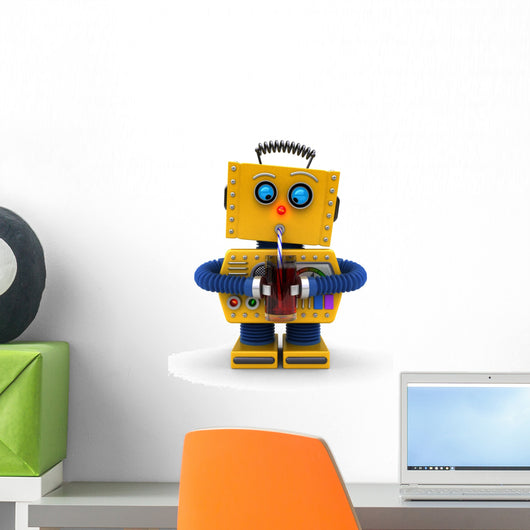 Robot having a drink Wall Decal