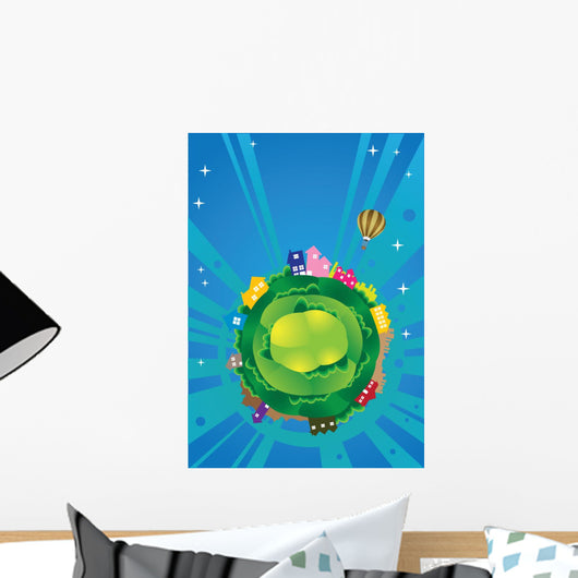Fantasy Planet Earth Vector Wall Decal