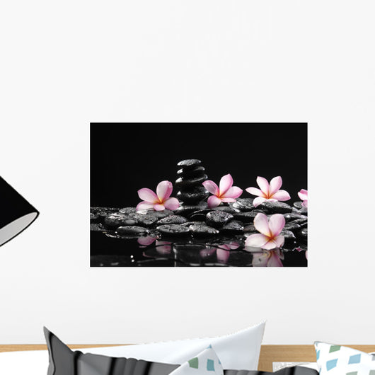Frangipani with Zen Stone for Spa Concept Wall Mural
