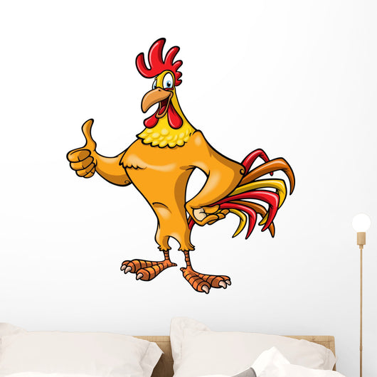 Rooster with Thumbs Up Wall Decal
