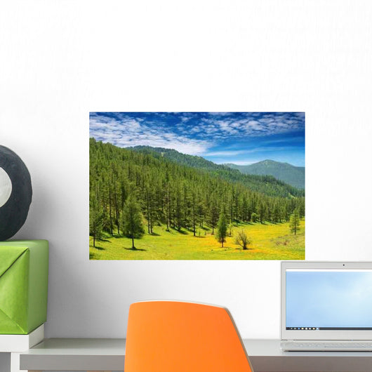 Mountain Landscape with Forest Wall Decal
