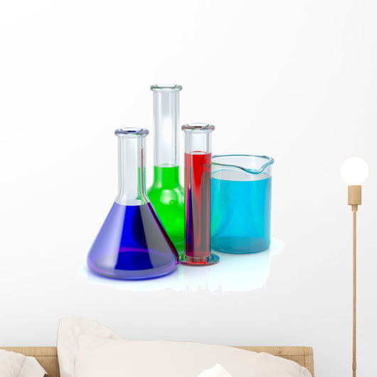 Chemical test-tubes. Laboratory glassware Wall Decal