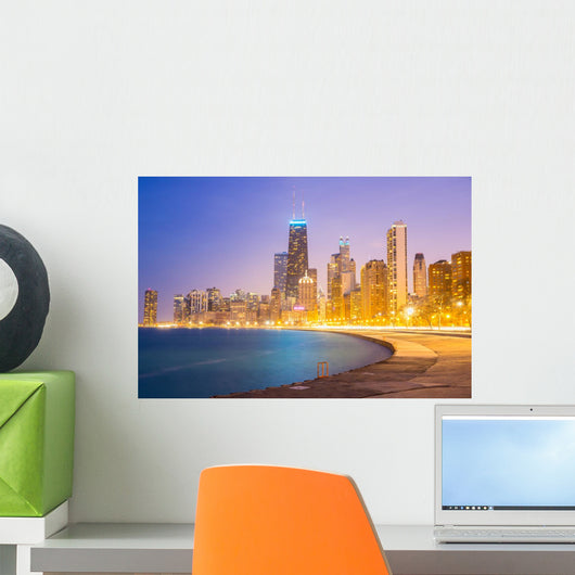 Chicago Downtown and Lake Wall Mural