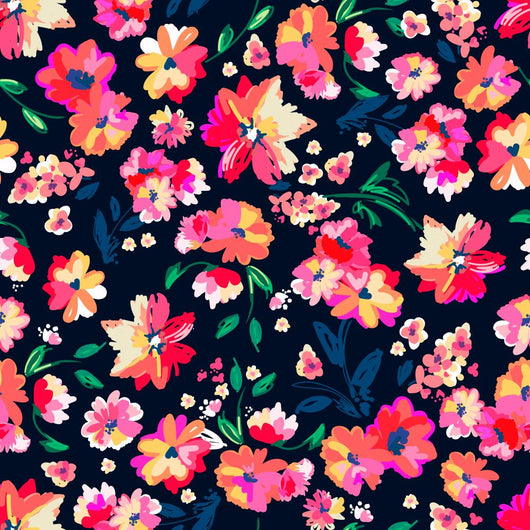 Bright Painted Flowers Seamless Wall Decal