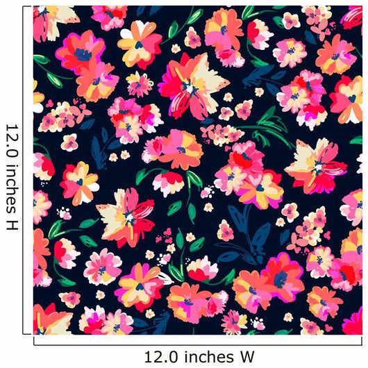 Bright Painted Flowers Seamless Wall Decal
