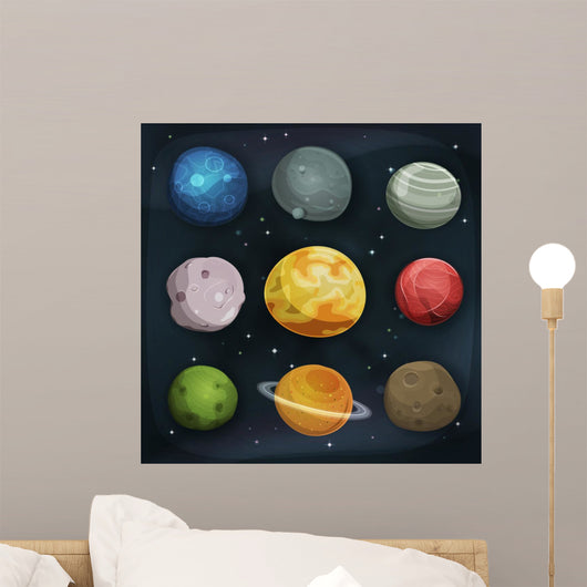 Comic Planets Set Space
