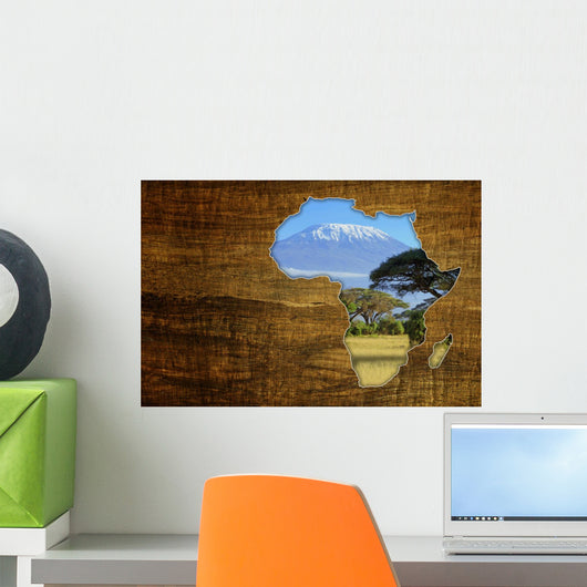 Africa Wildlife Map Design Wall Mural