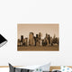 Manhattan skyline sepia toned Wall Mural