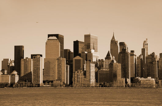 Manhattan skyline sepia toned Wall Mural