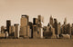 Manhattan skyline sepia toned Wall Mural