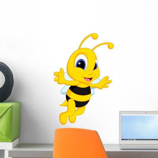 Cute bee cartoon Wall Decal