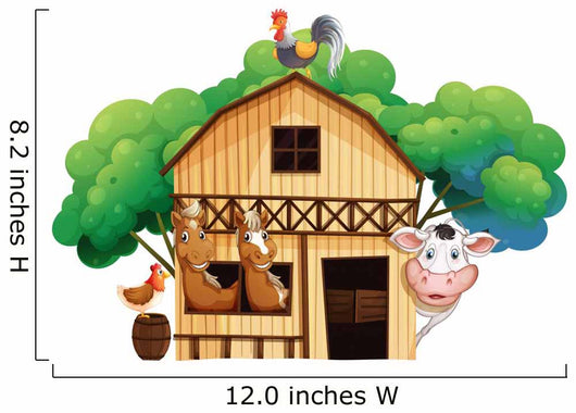 A farmhouse with animals Wall Decal