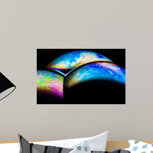Soap bubbles surfaces, colorful abstract texture Wall Mural